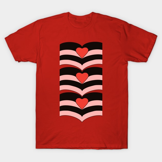 Three Hearts T-Shirt by CATiltedArt